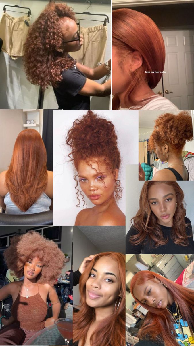 Black queens with copper hair Afro Hair Dye, Copper Hair Dye, Cooper Hair, Cooper Brown, Copper Brown Hair, Black Kids Braids Hairstyles, Dyed Curly Hair, Natural Hair Bun Styles, Honey Brown Hair