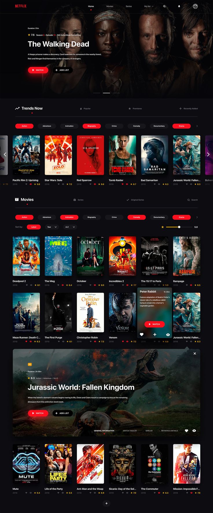 an image of a website page with movies on the screen and in the background, there is