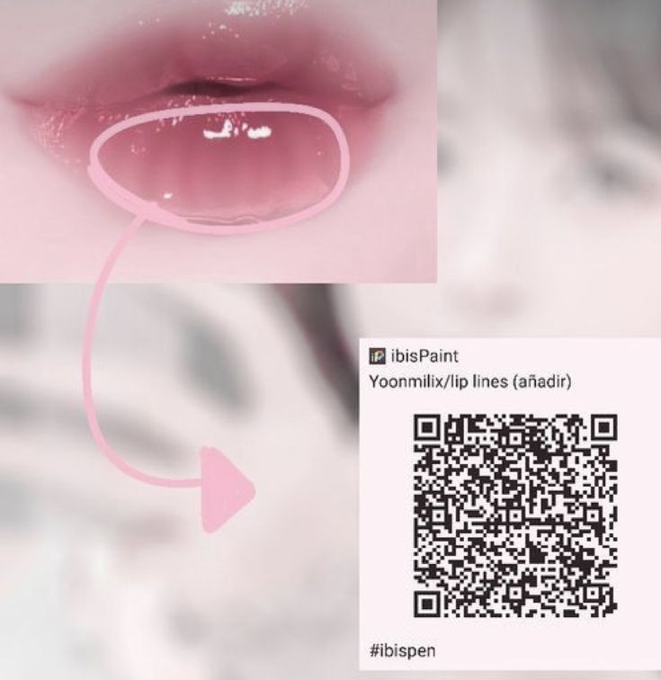 a close up of a person's lips with qr code