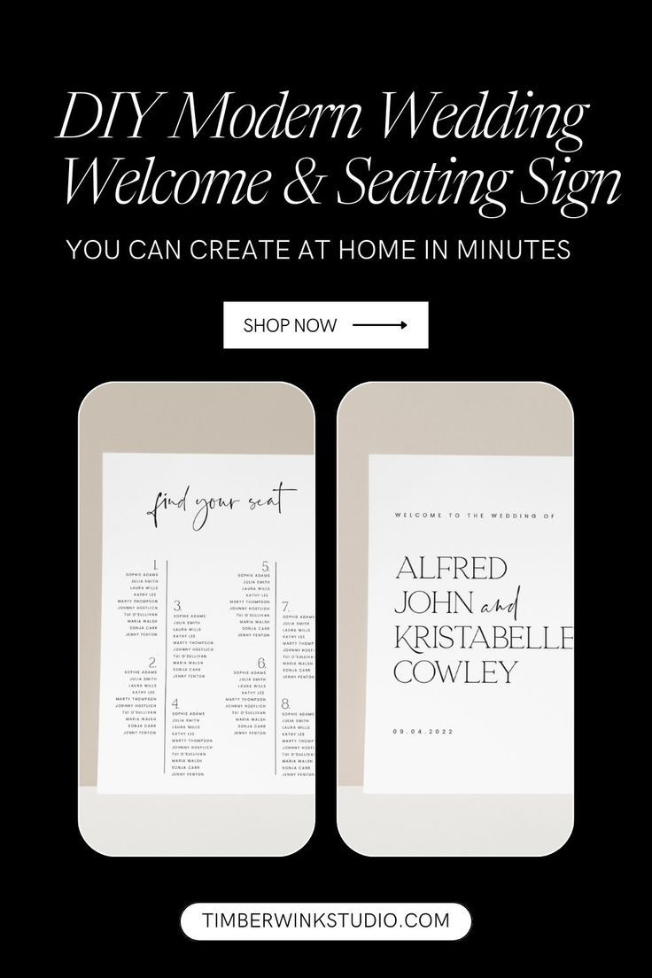 Create Modern, Minimal Wedding Welcome Signs in Minutes Modern Wedding Welcome Sign, Table Signage, Seating Sign, Modern Minimalist Wedding, Welcome Sign Template, Welcome Signs, Diy Templates, Minimal Wedding, Wedding Welcome Sign