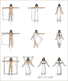 the instructions for how to make an egyptian woman's costume with her arms spread out