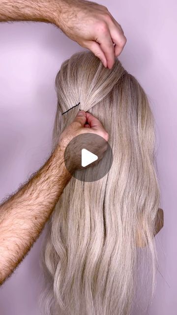 Hair Halfway Up Hairstyles, Half Up Half Down Hairstyles Brown Hair, Half Up Half Down With Hair Comb, Diy Half Updos For Medium Hair, Easy Updo Long Hair Tutorial, Hairstyles For A V Neck Dress, Extensions Half Up Half Down, Diy Half Up Half Down Hairstyles Easy, Half Updo With Extensions