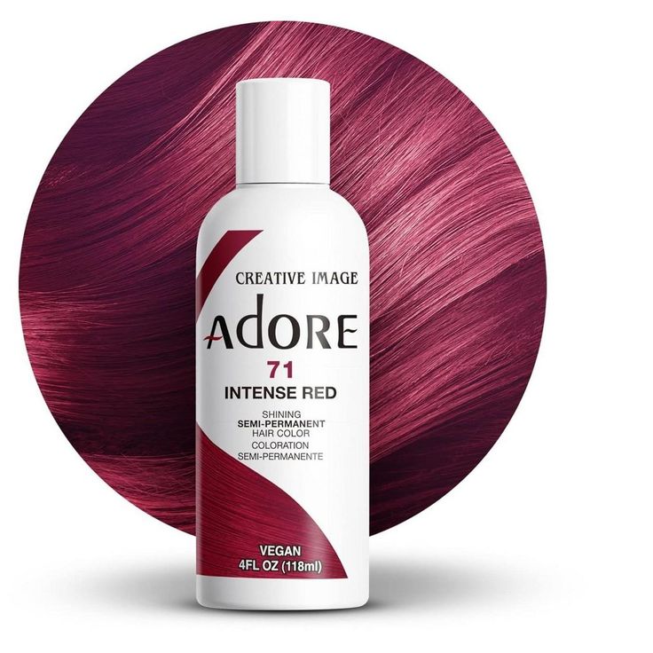 Pack of 1 Adore Hair Color - please verify color name in the Product Title Transform your hair with the vibrant and long-lasting hues of Creative Image Adore Semi-Permanent Hair Color. This innovative hair dye is designed to infuse each strand with rich, radiant color while maintaining the health and integrity of your hair. Free from harsh chemicals like ammonia, peroxide, and alcohol, Adore provides a gentle yet effective coloring experience that leaves your hair feeling soft, silky, and full of life. Adore’s unique formula is enriched with natural ingredients that nourish and condition your hair, ensuring that it remains healthy and vibrant. The semi-permanent nature of the dye means that it gradually fades over time, allowing you to experiment with different shades without the long-term Rich Red Hair Color, Adore Hair Color, Rich Red Hair, Adore Hair Dye, Red Hair Dye, Hair Dye Brush, Punky Color, Semi Permanent Hair Dye, Dyed Red Hair