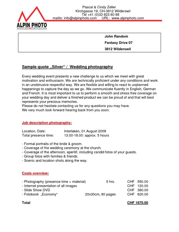 an image of a resume for a photographer with no work experience on the job sheet