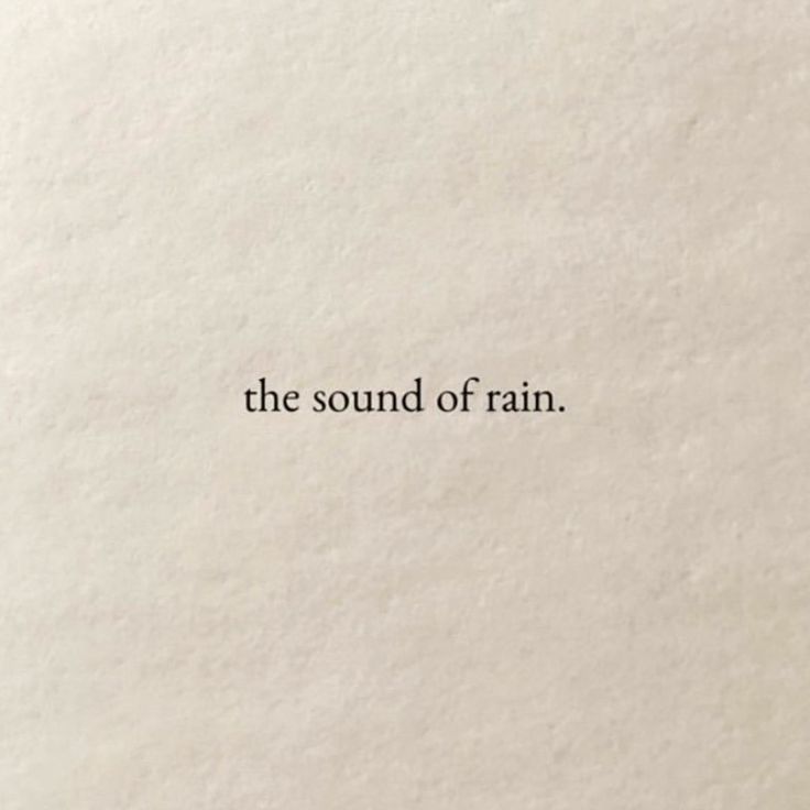 the sound of rain written in black ink on white paper