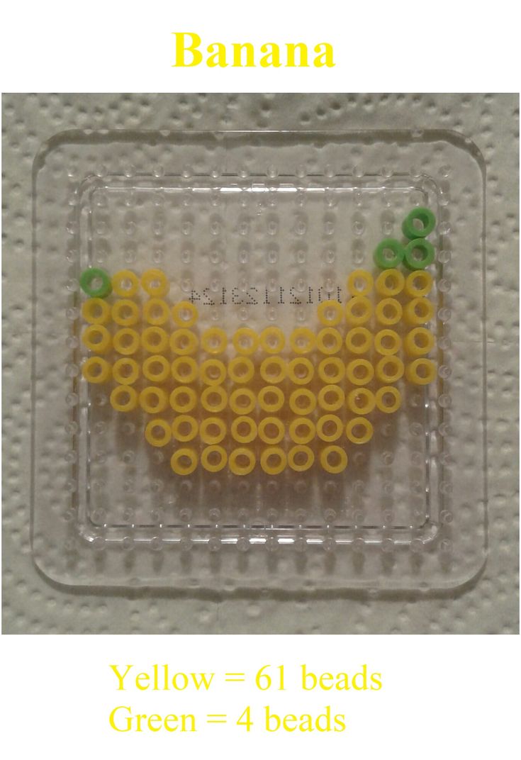 the yellow beads are arranged to look like a banana