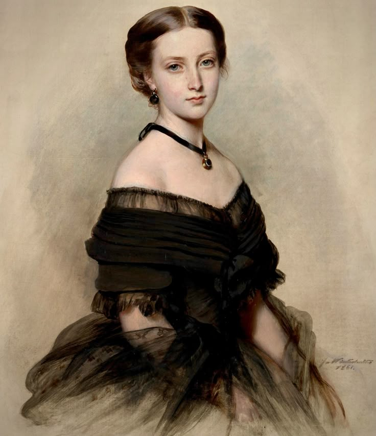 a drawing of a woman in a black dress