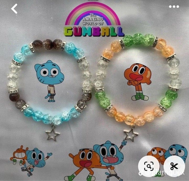 Matching Character Bracelets, 3 Matching Bracelets, Character Themed Bracelets, Gumball And Darwin Bracelets, Matching Pony Bead Bracelets, Cartoon Bracelet Ideas, Braclets Ideas Beads Easy, Matching Bracelet Ideas, Girly Bracelets