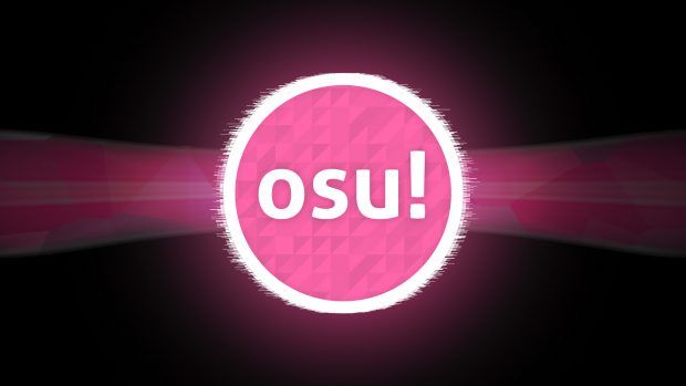 the word osu is illuminated in pink and white