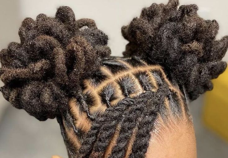 Follow for more Dreadlock Hairstyles For Birthday, Loc Pedal Hairstyles, Dread Locks Hairstyles, Two Ponytails With Locs, Loc Styles Low Ponytail, Dread Bun Styles Women, Heart Barrel Twist Locs, Half Up Half Down Dread Styles, Kids Dreadlocks Styles