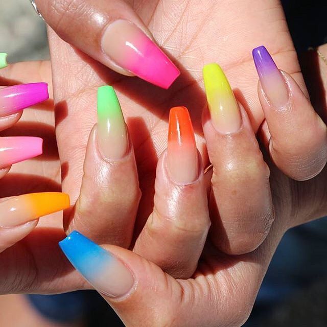 Drag Nails, Nails Rainbow, Disney Acrylic Nails, Fab Nails, Style Nails, Classy Nail Designs, Spring Nail Trends, Nails Press, Ombre Acrylic Nails