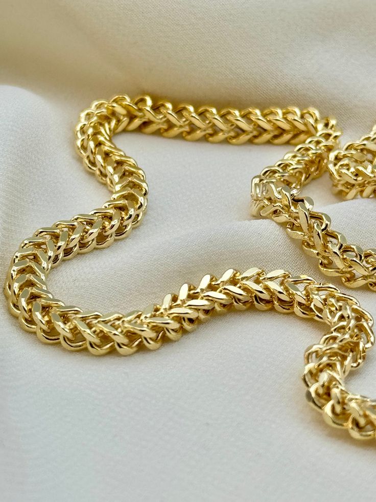 4.40 MM, 14k Gold Franco Chain , 24"  inches, 4.40mm, 18.30 gr. 14k Gold Franco Chain , 21.5 inches, 4.40mm, 16.50 gr. 14k Gold Franco Chain , 20 inches, 4.40mm, 14.77  gr . This is a Trending Etsy Bestselling Franco Necklace. It is made with Authentic Genuine 14K Gold. Easy to layer! Looks beautiful with your favorite charms or even if you wear it alone. BEST PRICE ON ETSY FOR 14kGOLD FRANCO NECKLACES! Premium lobster clasp Hook for added safety! Priced to sell! Compare our prices to other simi Mens Gold Chain Necklace, Jacket Men Style, Gold Necklace For Men, Gold And Jewelry, Real Gold Chains, Leather Jacket Men Style, Mens Cross Necklace, Men's Necklace Gold, Chain Diamond