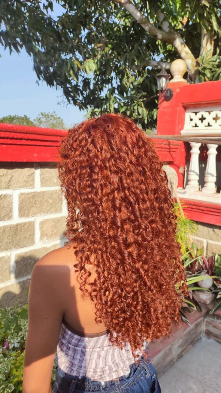 Auburn Hair Color On Curly Hair, Copper Red On Curly Hair, Ginger Curly Crochet Hair, Copper Hair Natural Curls, Light Ginger Curly Hair, Ginger Brown Curly Hair, Copper Balayage Curly Hair, Copper Hair Curly, Curly Copper Hair