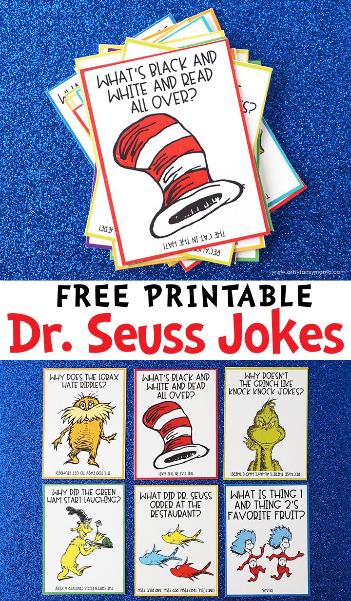 free dr seuss jokes printables for kids to use with the dr seuss book