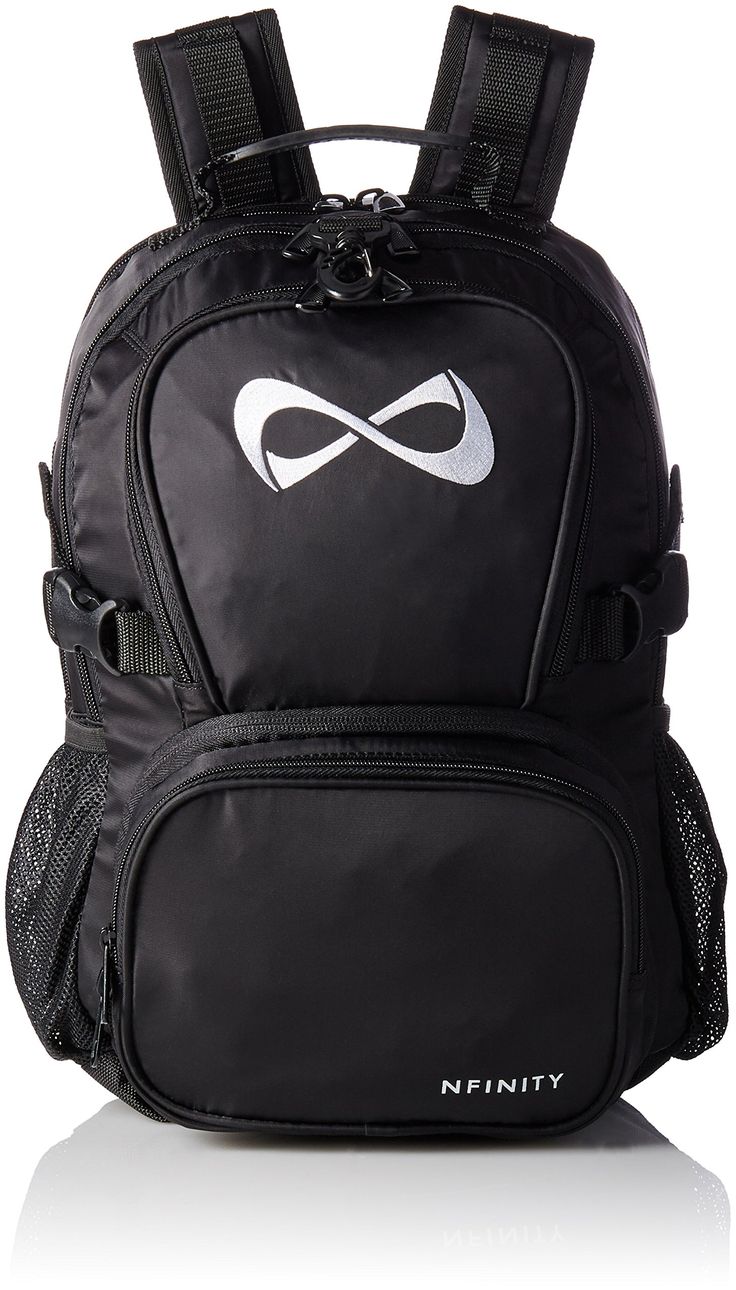 PRICES MAY VARY. 100% Nylon Lightweight non-transferring sparkle material, with embroidered Nfinity logo Large Volume interior design with 3 compartments and a padded lap top sleeve Features a large main compartment, large enough to hold the Nfinity shoe case Top grab handles and two water bottle holders 20% smaller than the classic Nfinity backpack Nfinity Backpack, Cheer Backpack, Shoe Case, Lap Top, Water Bottle Holders, Camping Backpack, Bottle Holders, Black Backpack, Travel Backpack