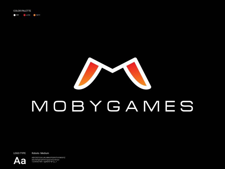 the logo for moby games is shown on a black background with red and white letters