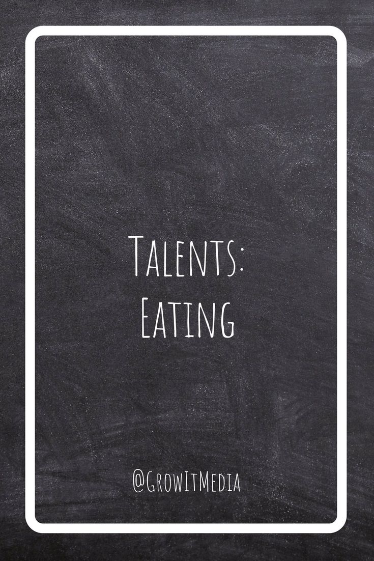 a blackboard with the words, talent eating on it