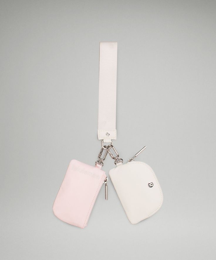 Dual Pouch Wristlet | Women's Bags,Purses,Wallets | lululemon Bags Non Designer, Lululemon Dual Pouch Wristlet Pink, Cute Simple Purse, Dual Wristlet Lululemon, Lululemon Toiletry Bag, Girlie Christmas Gifts, Lululemon Wristlet Keychain, Lulu Wallet Keychain, Lulu Lemon Purse