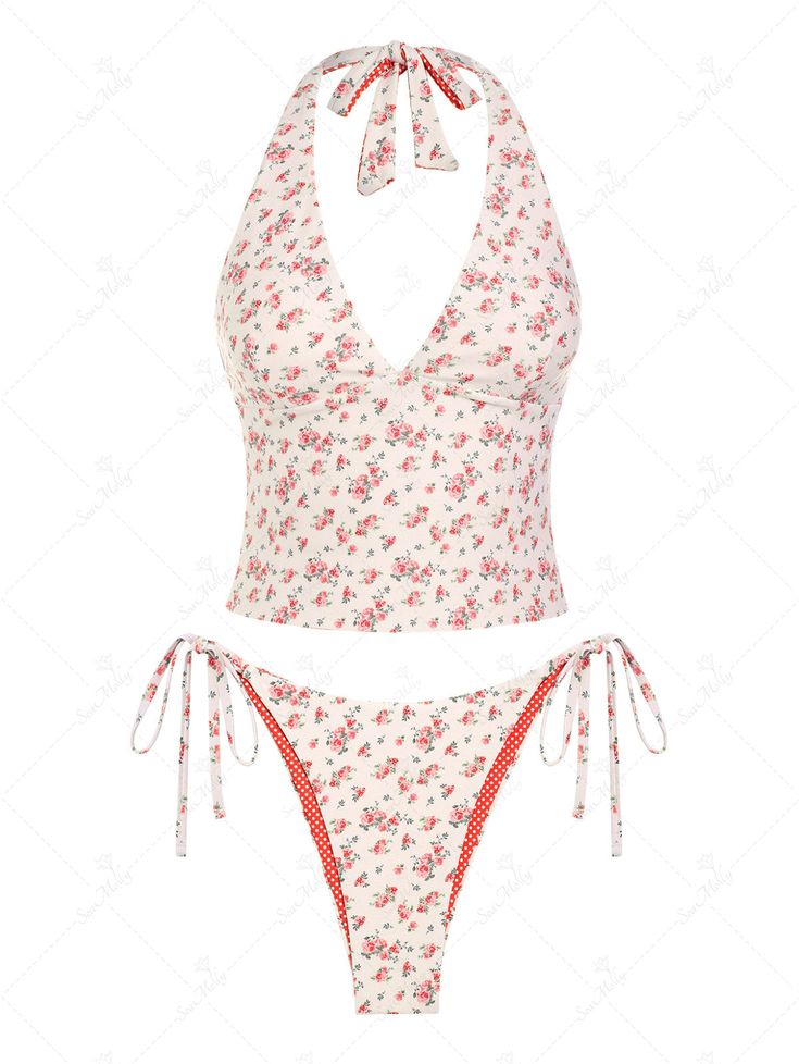 PRODUCT DESCRIPTIONFeatures:Wire Free,Padded (Removable Pads),LinedMaterial:Polyester,SpandexNeckline:HalterPattern Type:Floral,Polka Dot,DitsySwimwear Category:Tankini SetType:Tank Style SwimwearFabric Stretch:High Stretch Old Money Bathing Suits, Cute Tankini Bathing Suits, Bathing Suits Aesthetic, Dress As Your Type, Cute Swim Suits, Cute Two Piece Swimsuit, Modest Bikinis, Trendy Tankini, Tankini With Skirt