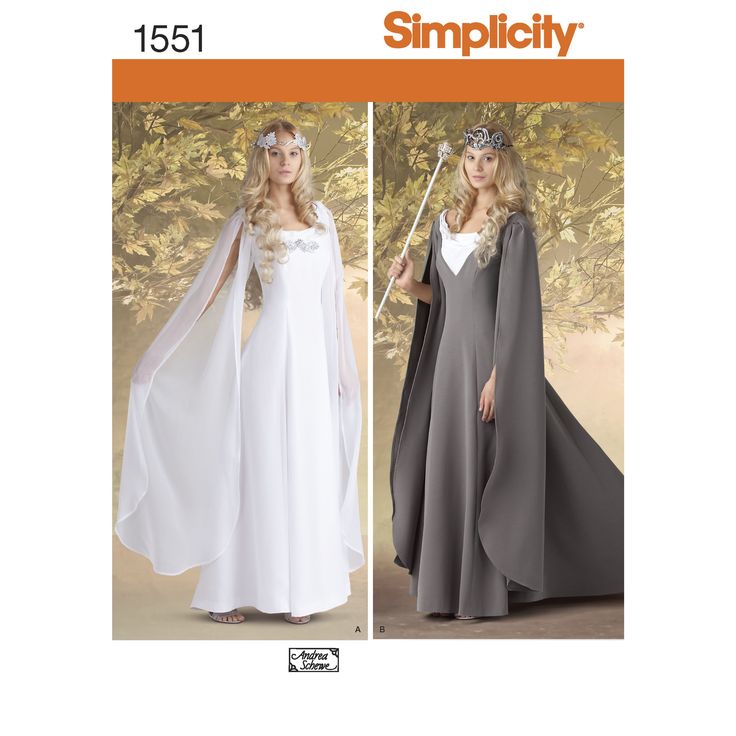 Find a pattern for Misses' Costumes at Simplicity, plus many more unique patterns. Visit today! Galadriel Costume, Medieval Costumes, Gown Sewing Pattern, Hantverk Diy, Costume Sewing, Medieval Wedding, Costume Sewing Patterns, Queen Costume, Fantasy Dresses