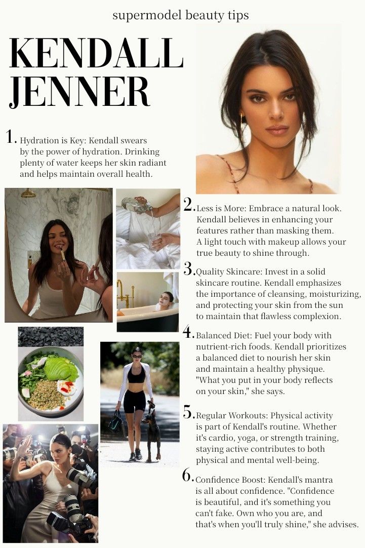 Kendall jenner, model, model tips, beauty tips, glow up, it girl, how to glow up, how to be the it girl, model secret, work out, Kendall Jenner workout, Kendall Jenner diet, skin care Model Beauty Secrets, Stile Kendall Jenner, Model Tips, Mode Tips, Beauty Routine Tips, Vie Motivation, Vogue Beauty, Gisele Bundchen, Healthy Lifestyle Inspiration