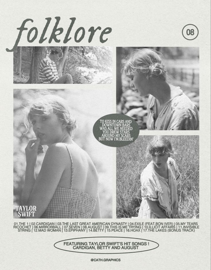 an advertisement for the film folklore, with photos of people in black and white