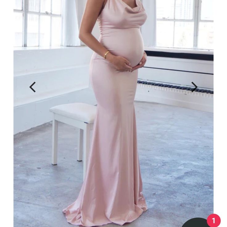 Gorgeous Pink Satin Maternity Dress Bought It For Pictures But Went With Something Else Brand New Size Xl From Chic Bump Club Elegant Sleeveless Maternity Bridesmaid Dress, Elegant Sleeveless Maternity Dress For Wedding, Sleeveless Pink Maternity Dress For Wedding, Pink Sleeveless Maternity Dress For Wedding, Elegant Sleeveless Maternity Dress For Party, Fitted Pink Maternity Bridesmaid Dress, Fitted V-neck Maternity Bridesmaid Dress, Elegant Sleeveless Maternity Dress, Elegant Fitted Maternity Dress For Prom