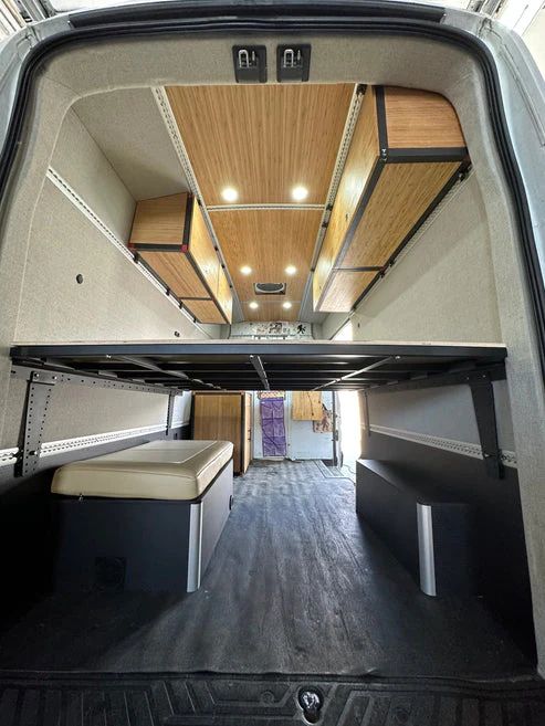 the inside of an rv with its cargo door open