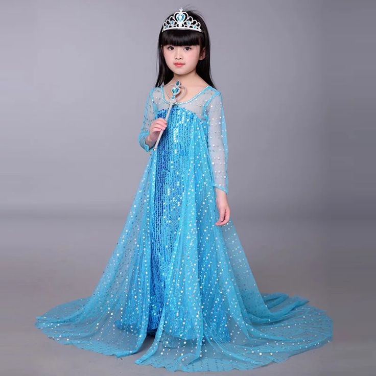 100 - 2 Years 110 - 3 Years 120 - 4 Years 130 - 5 Years 140 - 6 Years 150 - 7 Years Blue Princess Dress For Winter, Blue Long Sleeve Princess Dress For Spring, Blue Winter Princess Dress, Sparkly Costume, Girls Red Velvet Dress, Green Gingham Dress, Frozen Elsa Dress, Blue Gingham Dress, Frozen Dress