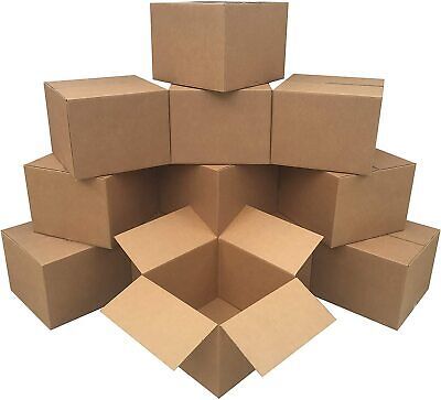 several cardboard boxes stacked on top of each other