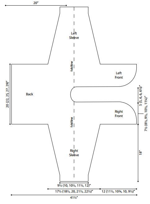 a diagram showing the height and width of an object, with measurements for each piece