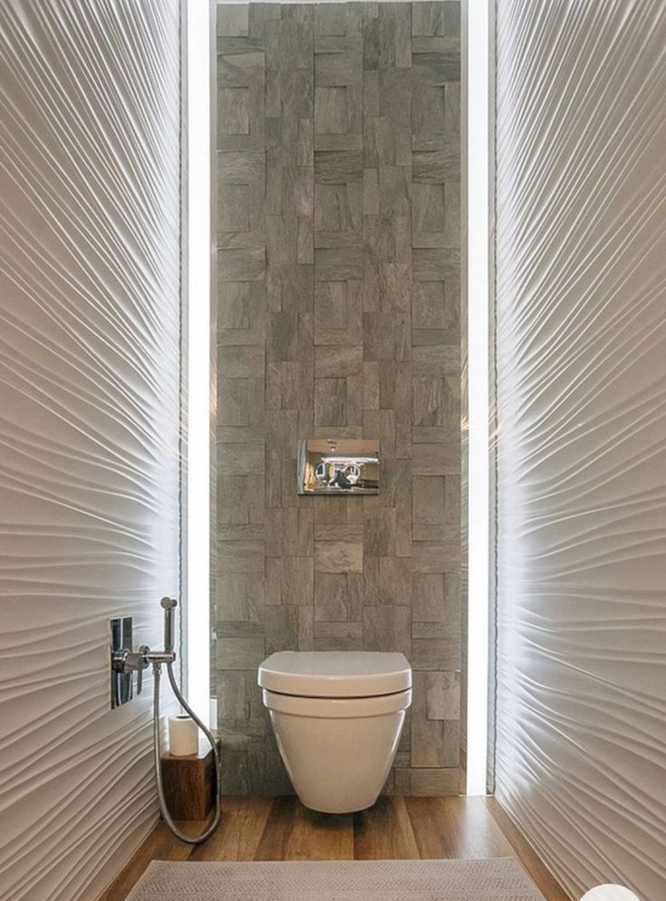 98mm Recessed Drywall LED Channels Minimalist Small Bathrooms, Toilette Design, Small Toilet Room, Bilik Air, Inspiration Bathroom, Downstairs Toilet, Bad Inspiration, Toilet Room, Small Toilet