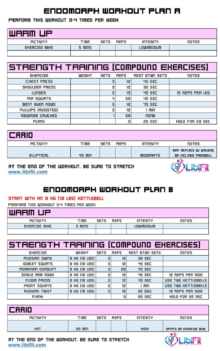 the workout plan for women and men is shown in pink, black, and white