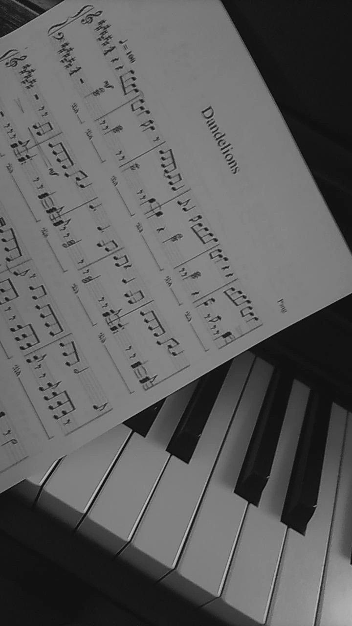 sheet music sitting on top of piano keys