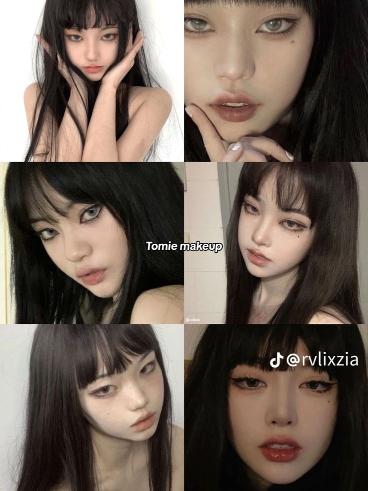 Types Of Makeup Styles, Tomie Makeup, Hairstyles For Boys, Types Of Makeup Looks, Embrace Your Dark Side, Funny Face Photo, Photo Funny, Cute Eye Makeup, Doll Eye Makeup