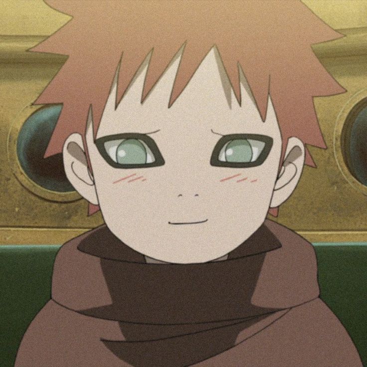 an anime character with red hair and green eyes looks at the camera while sitting down