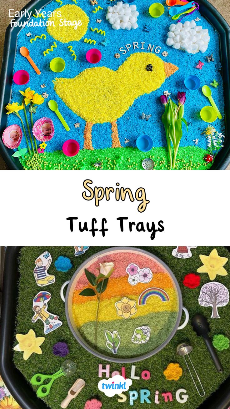 Gorgeous Spring eyfs activities thanks to @littlesquishplay Lesley Sellers. Click for more spring tuff trays eyfs. Spring Early Years Activities, Spring Theme Tuff Tray, Spring Tough Tray Ideas, Spring Tuff Tray Ideas For Babies, Easter Tough Tray Ideas, Spring Tuff Tray Ideas For Toddlers, Spring Tuff Tray Ideas Eyfs, Spring Messy Play, Spring Tuff Tray Ideas Preschool