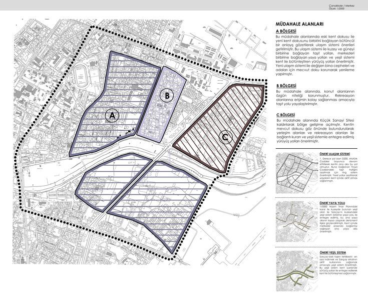 a map showing the location of several different buildings and areas that have been constructed into one area