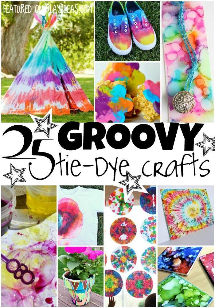 25 grooy tie - dye crafts for kids to do with their own hands