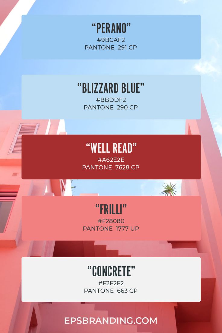 an advertisement for a building that is pink and blue with the words, we'll read