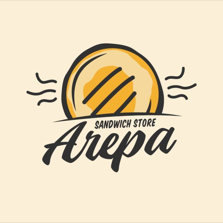 the logo for sandwich store arpa, which is located in front of an orange