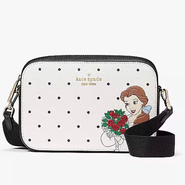 Disney X Kate Spade New York Beauty And The Beast Mini Camera Bag Disney X Kate Spade Beauty & The Beast Belle Mini Camera Bag | Crossbody Handbag Purse New! With Tags Retail Price - $329 Kate Spade Original Factory Packaging Included! Measurements - 7.6" W X 5" H X 2.2" D Strap Drop: 24" At Longest Length Metal Pinmount With Spade Logo Closure Type: Top Zip Closure Dust Bag Included: No Interior: 8 Credit Card Slots Exterior: Back Zlip Pocket Materials ~ Saffiano Pvc Lining: Two Way Script Logo Camera Bag Purse, Kate Spade Disney, New York Beauty, Leather Camera Bag, Disney Beauty And The Beast, Mini Camera, Script Logo, Kate Spade Purse, Kate Spade Bag