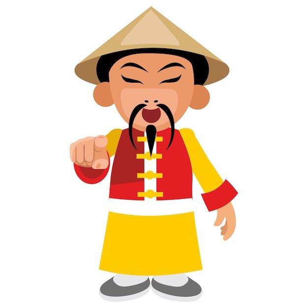 Character chinese man in traditional clo... | Premium Vector #Freepik #vector #traditional-clothes #cartoon-people #flat #people-illustration Chinese People Illustration, Chinese Cartoon Characters, Chinese Man Art, Chinese Character Art, China Cartoon, Chinese Clipart, Vietnamese Men, Ching Chong, Chinese Drawing