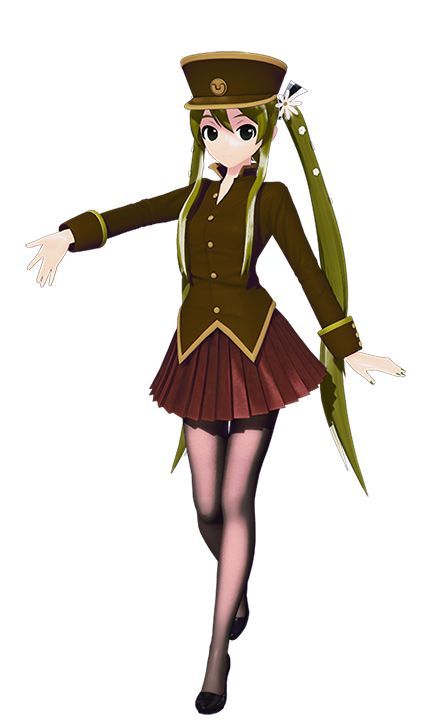 Train Conductor Hat, Brown Pleated Skirt, Conductor Hat, Mikan Tsumiki, Train Conductor, Cute Website, Project Diva, Nightingale, Black High Heels