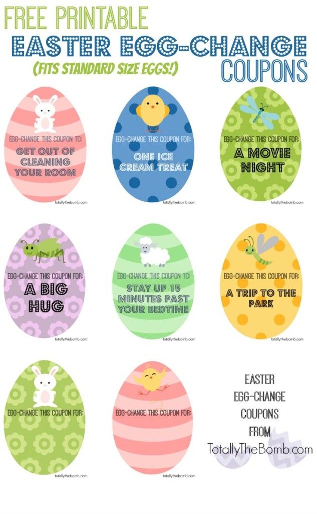 an easter egg - change coup is shown with the words, free printable easter egg - change coupons