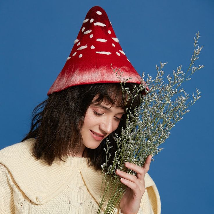 Featuring a bohemian mushroom vibrant red pot hat and a playful mushroom design, this beret is sure to turn heads and make a statement. Hat Reference, Real Reindeer, Moss Fairy, Halloween Makeup Sugar Skull, Facial Cupping, Fairy Costumes, Flower Headdress, Fairy Crown, Mushroom Hat