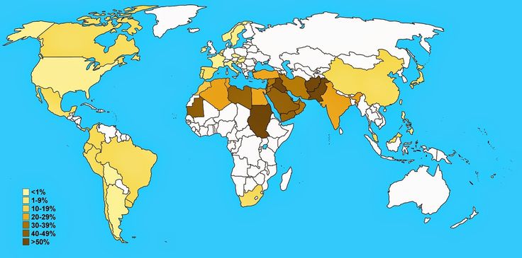 the world map shows where people are living in each country, according to their age