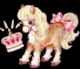 a little pony with a tiara on it's head