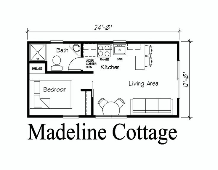 the floor plan for a small cabin home