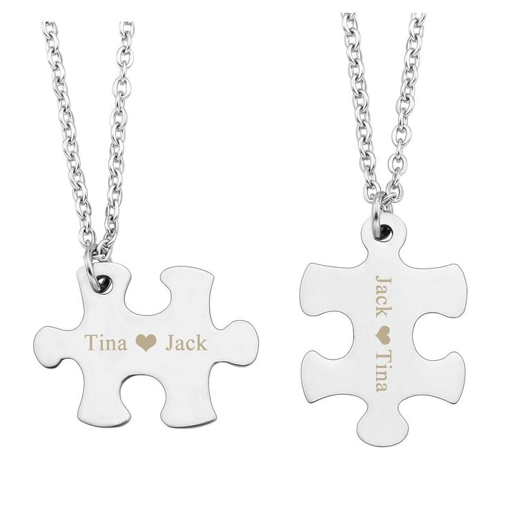 PRICES MAY VARY. Choose this stainless steel puzzle couples necklaces, Personalize it with a message of your choice for a symbolic statement you'll love to admire and wear. Customer normally engrave: name, birth of date, idenfication info. inspiration & motivation quote, Expressing love for a friend, lover,mom,father etc. It will be a unique personalized and meaningful gift. Premium Quality Medical Grade Stainless Steel pendant & chain will never rust, corrode, rust or stain. This puzzle charm l Valentines Day Best Friend, Couples Necklaces, Couple Keychains, Puzzle Keychain, Best Friend And Lover, Couple Necklace, Mens Keychains, Motivation Quote, Couple Necklaces